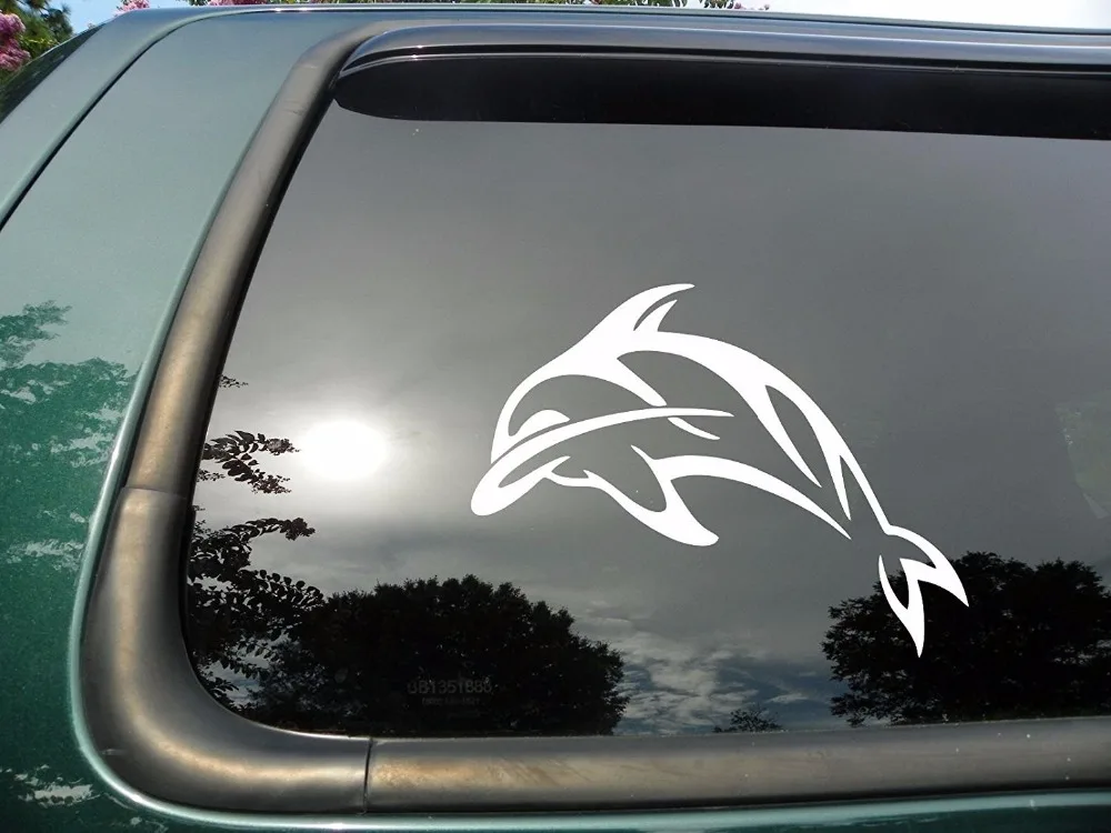 

Dolphin- Die Cut Vinyl Window Decal/sticker for 4"x3"