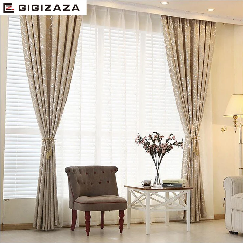 Новые листья Синель Жаккардовые жалюзи ткань оконные шторы GIGIZAZA серебро черный