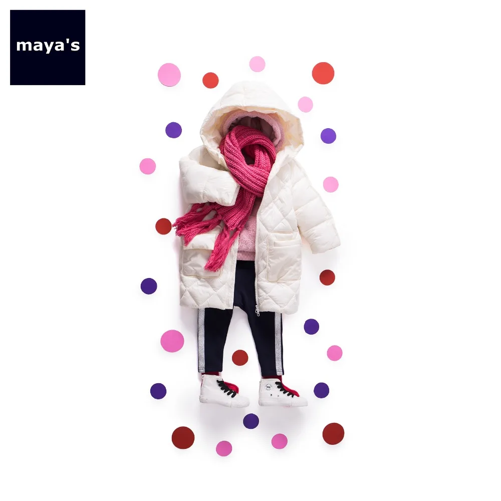 Mayas/розовые зимние Утепленные свитера с капюшоном для девочек повседневные свободные Осенние теплые детские рубашки детские базовые Модные топы 84023