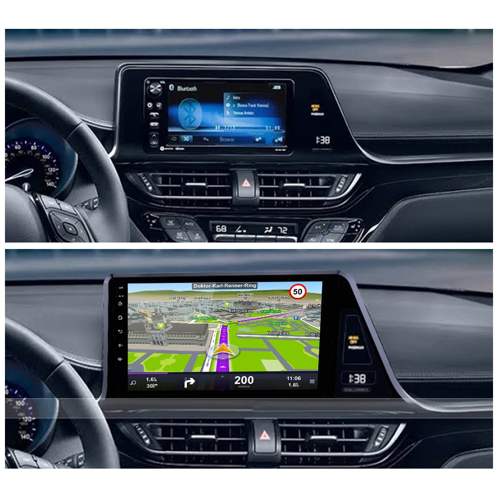 Sinosmart Android 8 1 2Din IPS/QLED 2.5D экран автомобиля gps радио навигация плеер для Toyota CH R евро