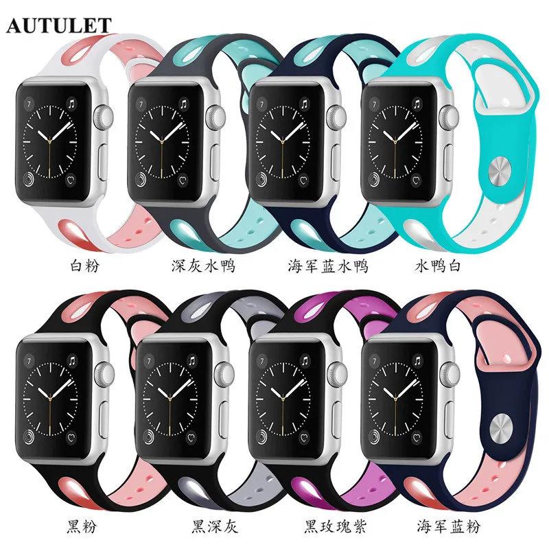Силиконовый ремешок apple watch на 42 мм 38 женщины мужчины водонепроницаемый