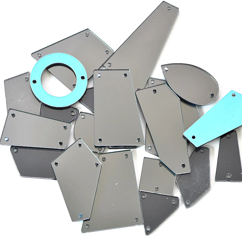 50 шт. зеркальные Стразы с кристаллами серебристо серые стразы для шитья одежды