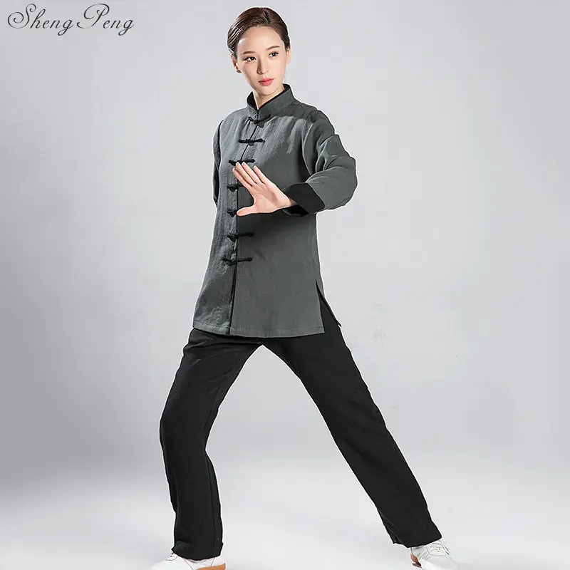 Tai chi uniform tai clothing kung fu women men Q092 | Тематическая одежда и униформа