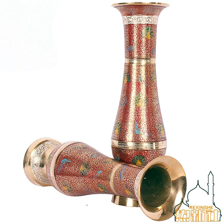 Индия Пакистан импортная японская красная бронзовая ваза ручной работы