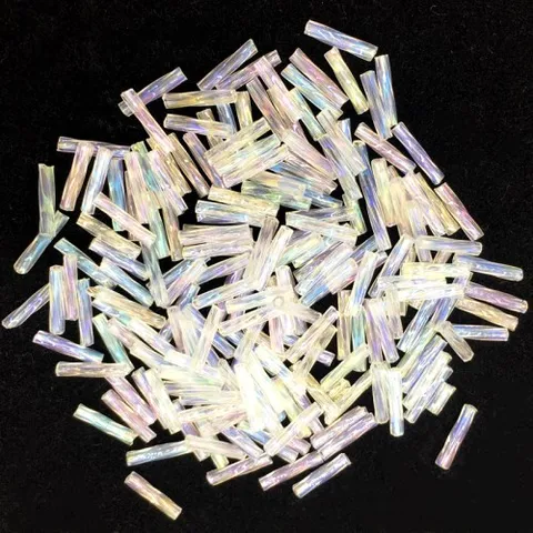 Чешские стеклянные бусины-трубки AB прозрачные 2*6 мм 2*9 мм 2*11 мм