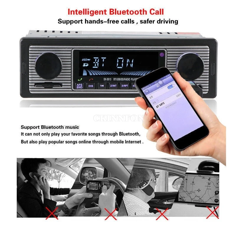 10 шт./лот LCD автомобильный комплект Bluetooth CD MP3 плеер USB AUX стерео FM радио в тире