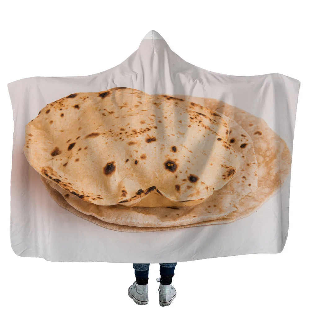 Burrito Tortill 3D плюшевое одеяло с капюшоном для взрослых, молодых детей, теплое переносное Флисовое одеяло для дома, офиса, моющееся