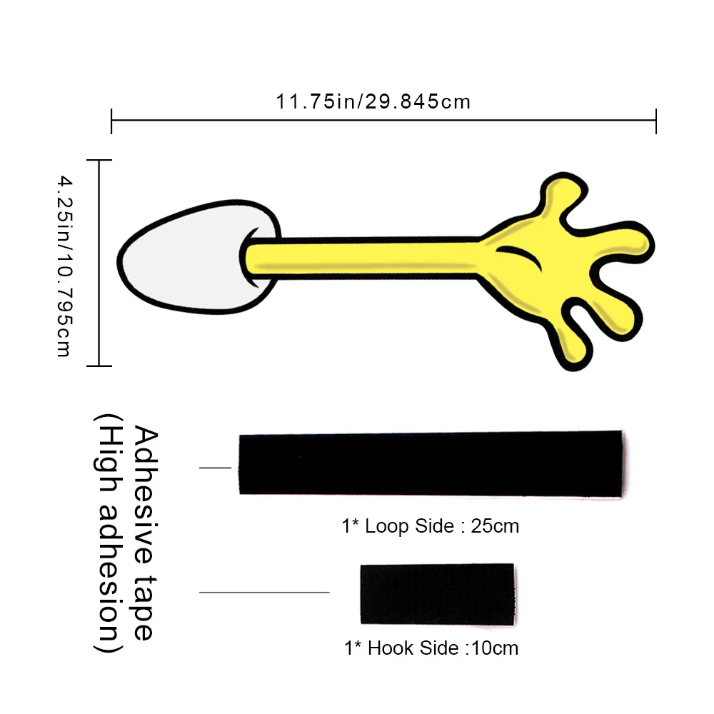 Желтый наклейки руку размахивая стеклоочиститель ПВХ автомобиль укладки