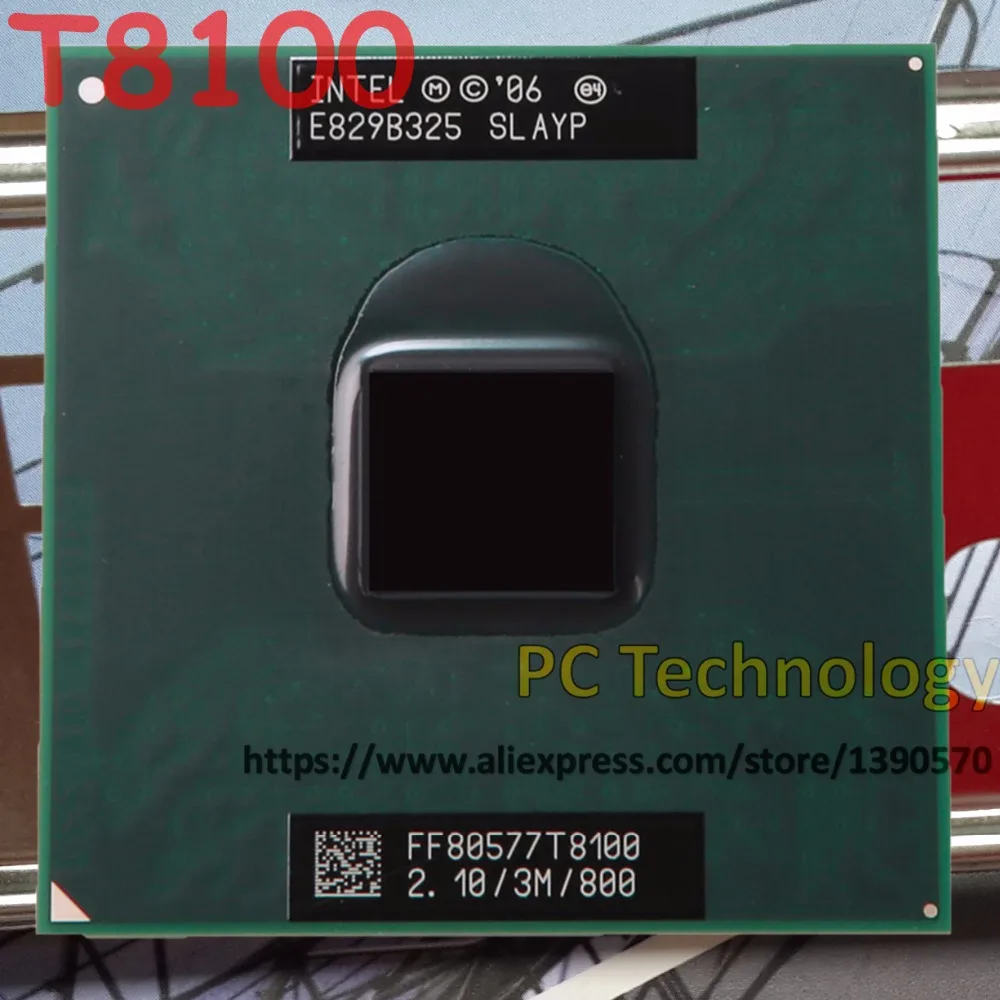 Оригинальный процессор Intel для ноутбука Core 2 Duo T8100 3 Мб кэш/2 1 ГГц/800/двухъядерный