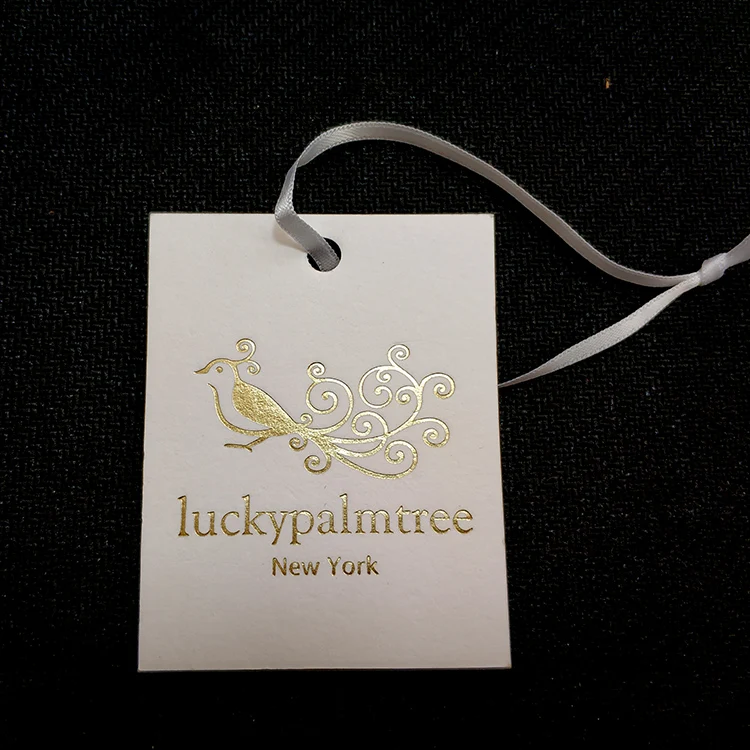 

Professional design Custom embossed recycled pants hang tags