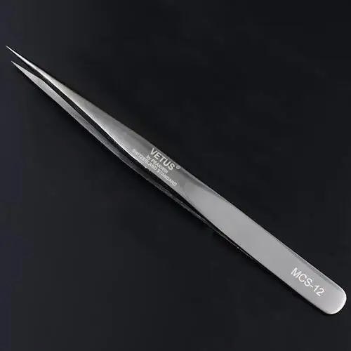 Vetus Original Eyelash Tweezers for 3D 6D Volume Eyelashes Extension Super Fine Tip Excellent Closure Makeup Tweezers - Цвет: 12-Tungsten