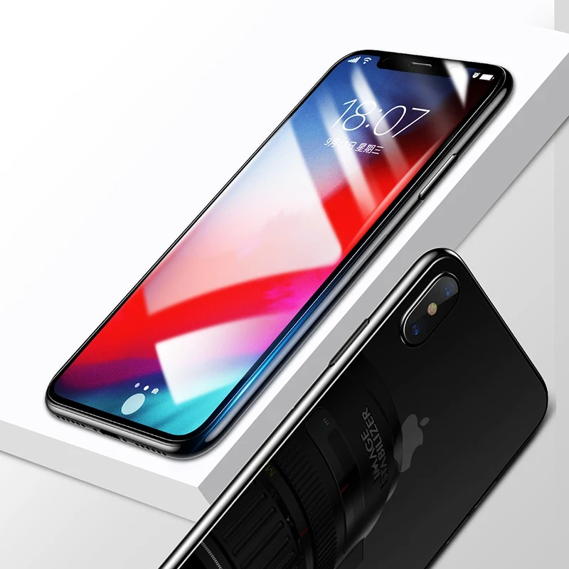 Переднее стекло Baseus+ заднее закаленное стекло для iPhone Xs Max XR Защитное стекло для экрана протектор для iPhone Xs Max - Цвет: Transparent