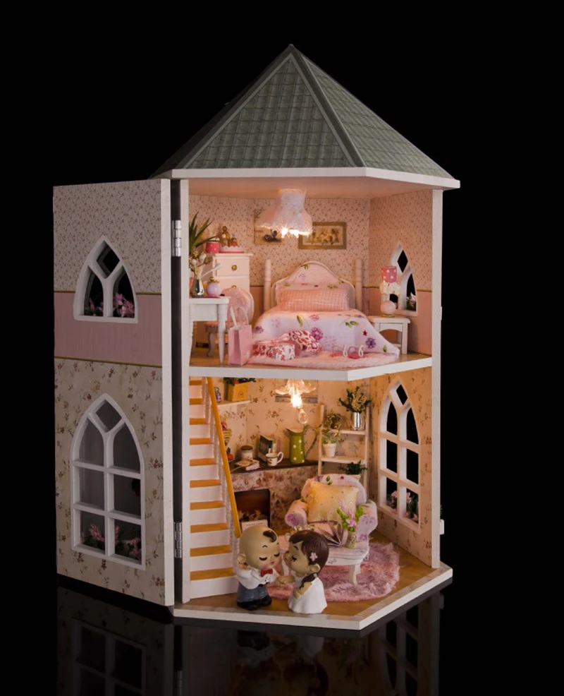 Деревянный DIY Кукольный дом Love Fortress домик Minature модель здания ручной работы для мужчин и женщин подарки на день рождения рождественские игрушки дом 13816