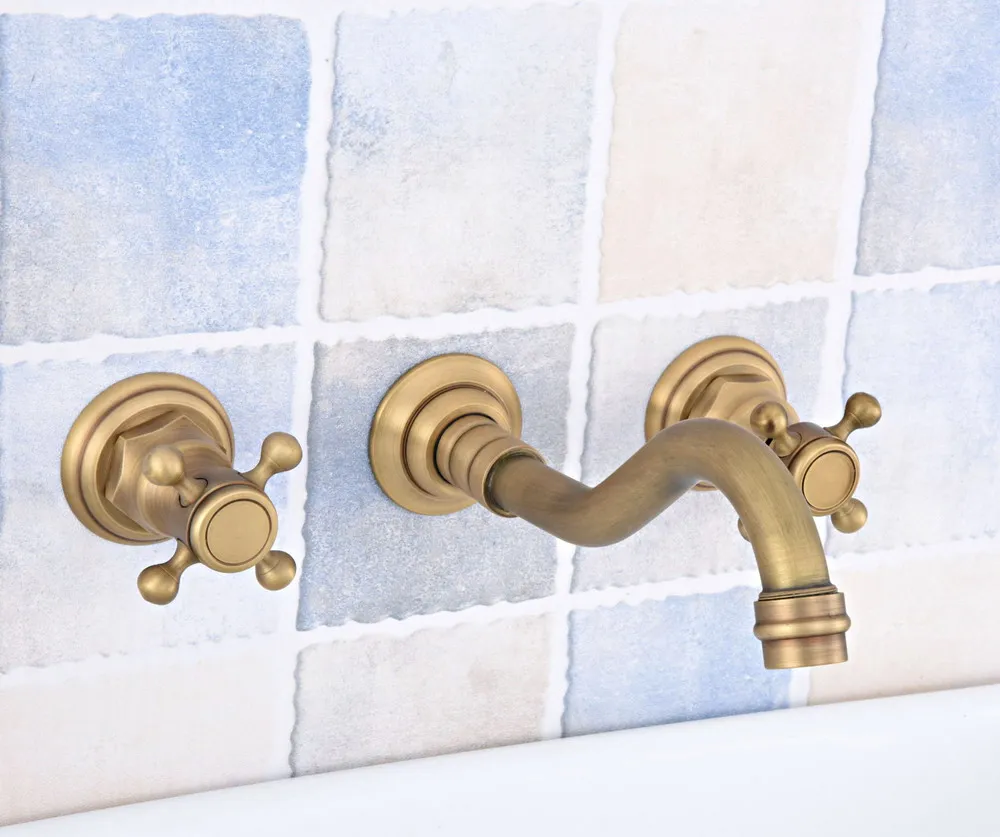 3 шт. античный латунный настенный смеситель для ванной комнаты раковина Стиль