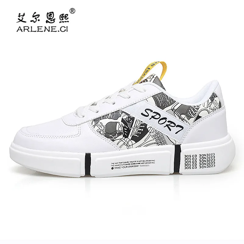 2019 летние Для мужчин с подошвой из вулканизированной Новое поступление граффити