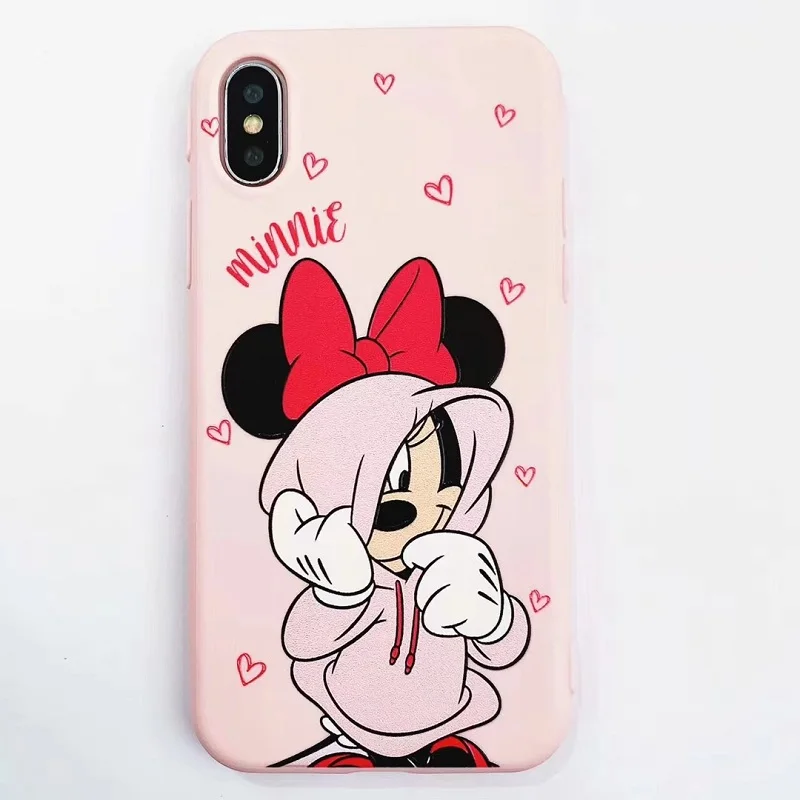 Розовый Мультяшный Микки Минни чехол для iPhone 6 6s 8X7 Plus XR XS MAX чехол для iPhone 7 милый чехол с Дональдом и Дейзи утка Мягкий ТПУ Fundas - Цвет: Розовый