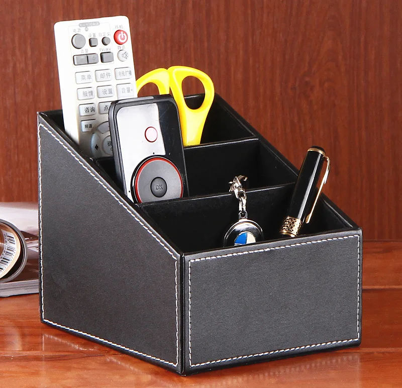 PU Multi-layer Office Desk Set Desktop Storage Box Document & File Cabinet For Organizer stationary holder black | Канцтовары для