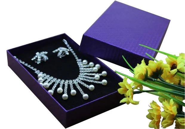 Free shipping wholesale 30pcs/lot 15*9.5*2.6CM Big Pedant Gift Box Purple Necklace Earring Jewellery Set Packing Big Jewelry Box
