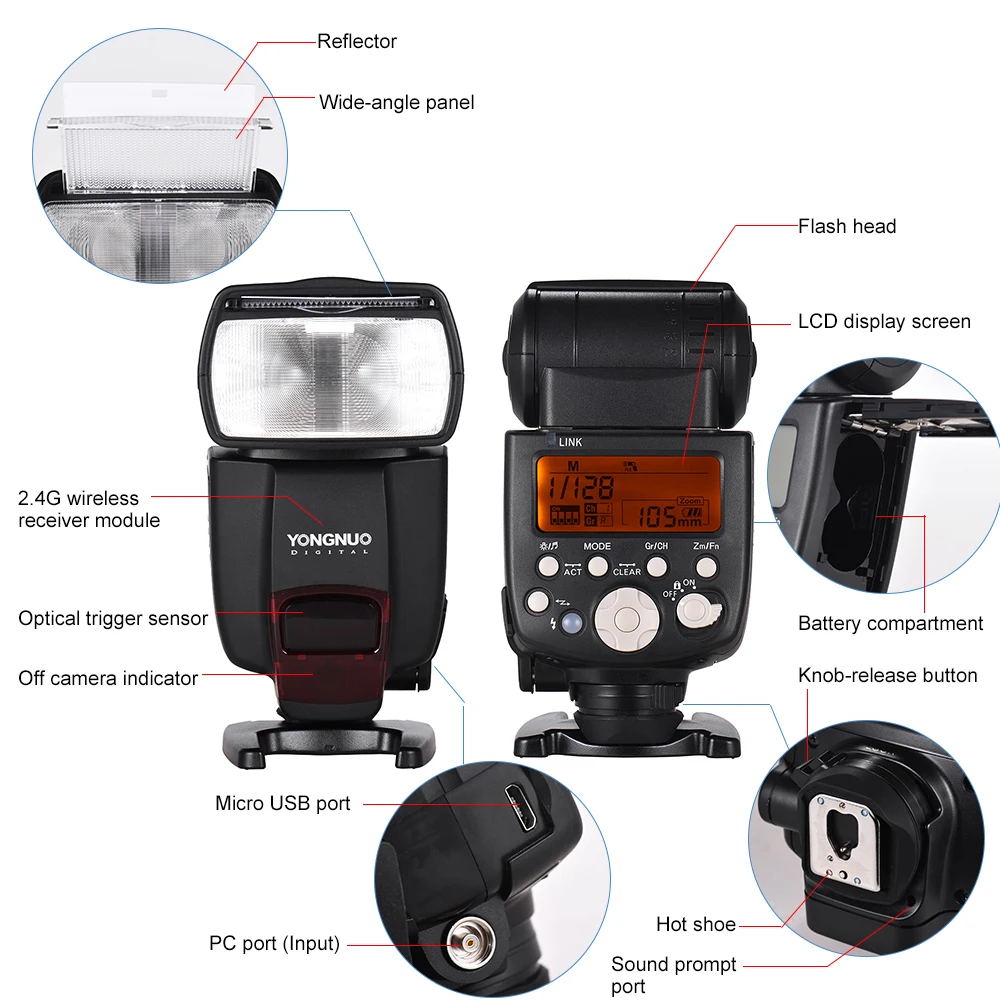 YONGNUO YN560Li Вспышка Speedlite для DSLR Камеры GN58 5600K беспроводной модуль приемопередатчика