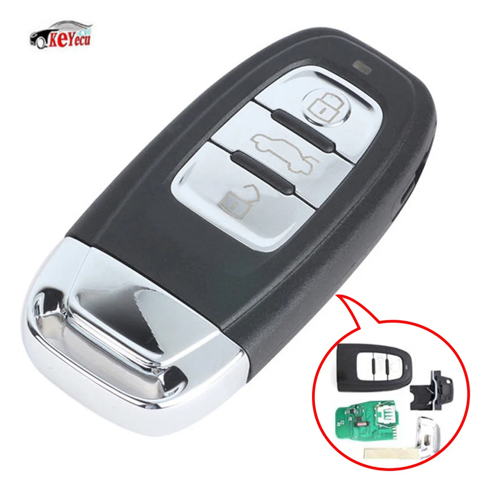 KEYECU(KYDZ) 3 кнопки Smart Remote ключ 315 МГц/433 МГц/868 МГц 8T0 959 754C для Audi Q5 A4L A5 A6 A7 A8 RS4 RS5 S4 S5 2009-2012