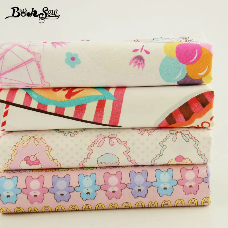 Книжная сшитая хлопковая саржевая ткань украшение прекрасный дизайн светло