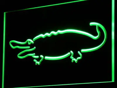 

i827 Alligator Crocodile Display NEW Decor Neon Light Light Signs On/Off Swtich 20+ Colors 5 Sizes