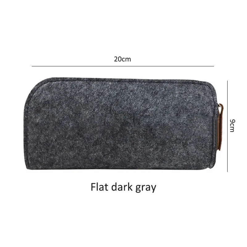 Flat dark gray 1 шт. пенал портативный пенал канцелярская сумка высокого качества фетровая сумка для карандашей школьные офисные принадлежности 4 цвета на выбор - Цвет: Flat dark gray