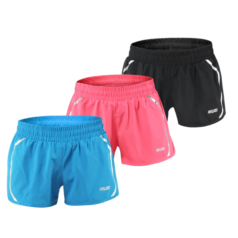 Женские велосипедные шорты Arsuxeo черные/синие/розовые из полиэстера для активного