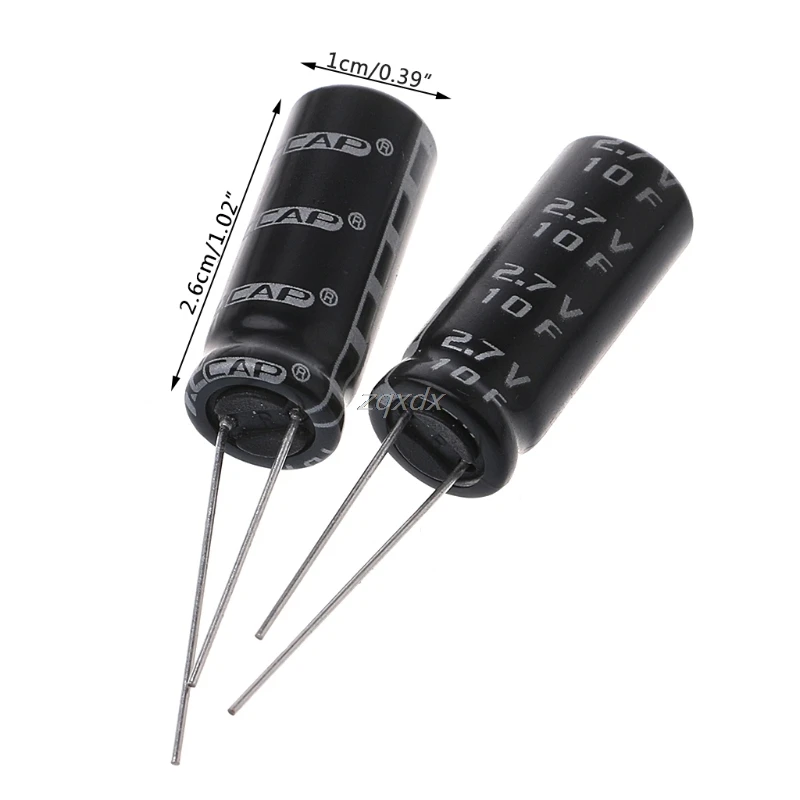 6x 2.7V 10F Cylindrical Ultra Super Farad Capacitor High Power Supercap 10x26mm Whosale&Dropship| |