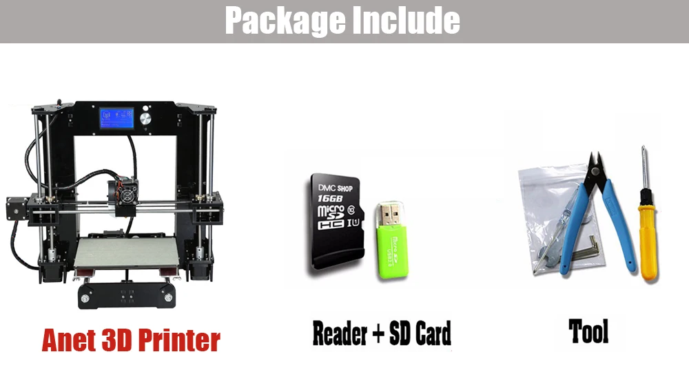 Anet A6 автоматическое выравнивание высокой точности 3d принтер Reprap i3 DIY Impresora 3D комплект Micro SD карта 3d принтер