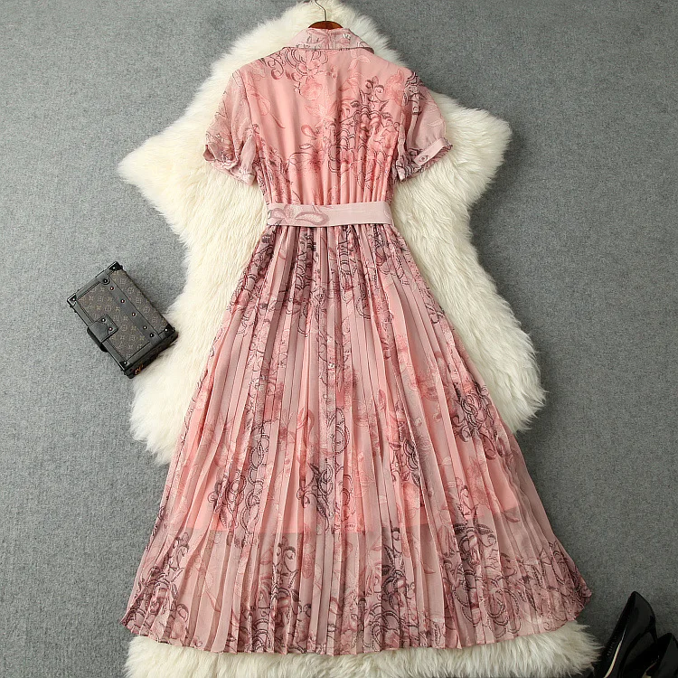 Женское платье с принтом Новое поступление лета 2020 однобортное отложным