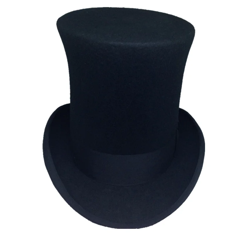 25 см Высота стимпанк шляпа шерсть Fedoras Mad Hatter топ шляпа Викторианский мужской Millinery традиционный магический трюк фокусник шоу шапки