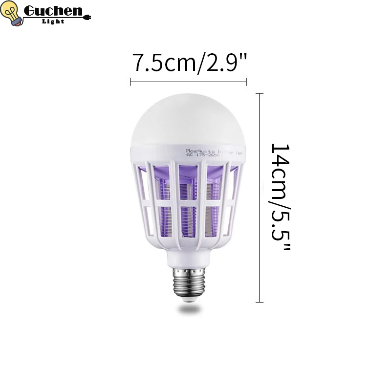 Electronic Insect Killer/Mosquito Zapper Lamps Fly Killer E27 LED Bulb Socket Base Home Indoor Outdoor Garden Patio Backyard UV