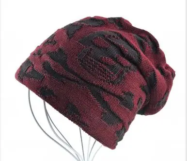 Зимняя шапка с черепом, Мужская шерстяная шапка gorro skullies beanies, шапки для мужчин, вязаные шапки для мальчиков, шапочка в стиле кэжуал, шапки bone feminino - Цвет: Красный