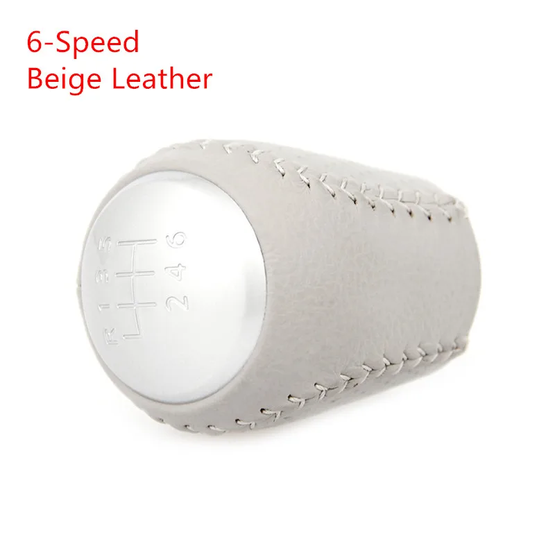 6Speed Beige Leather Кожа 5 6 скоростей MT ручка переключения рулевого механизма автомобиля для NISSAN QASHQAI I J10 X-trail 2006-2013 рычаг переключения передач Ручка POMO головной шар - Название цвета: 6Speed Beige Leather