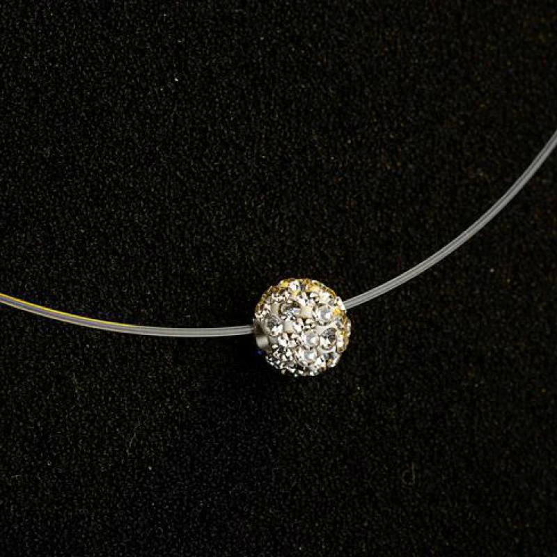 

New Transparent Fishing Line Necklace Women Invisible Chain Necklaces Pendants Rhinestone Choker Necklaces Fashion Jewelry