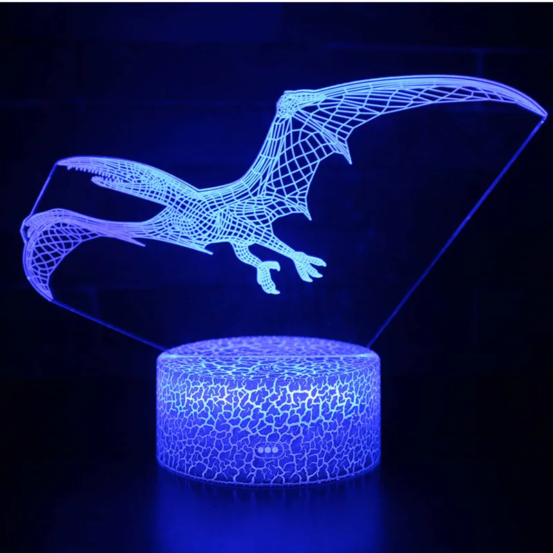 Jurassic динозавр Птерозавр 3D светодиодный светильник Летающий Динозавр светится в темноте игрушки Дети знания о животных Обучающие игрушки, подарки