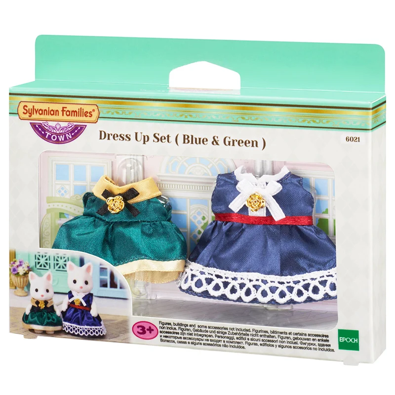 Аксессуары для кукольного домика набор одежды синяя и зеленая модная одежда без