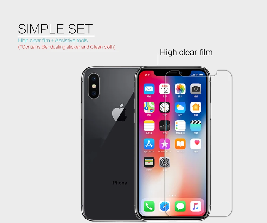 2 шт./лот для Apple iPhone XS NILLKIN суперпрозрачная защитная пленка против отпечатков