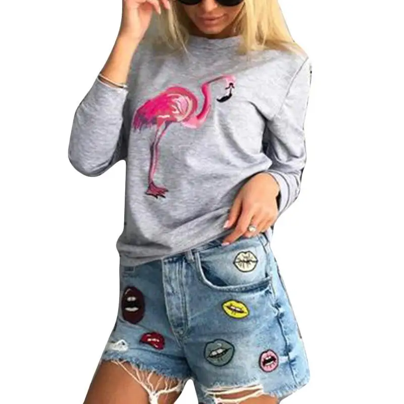 Для женщин Толстовки толстовки мода с длинным рукавом О-образным вырезом