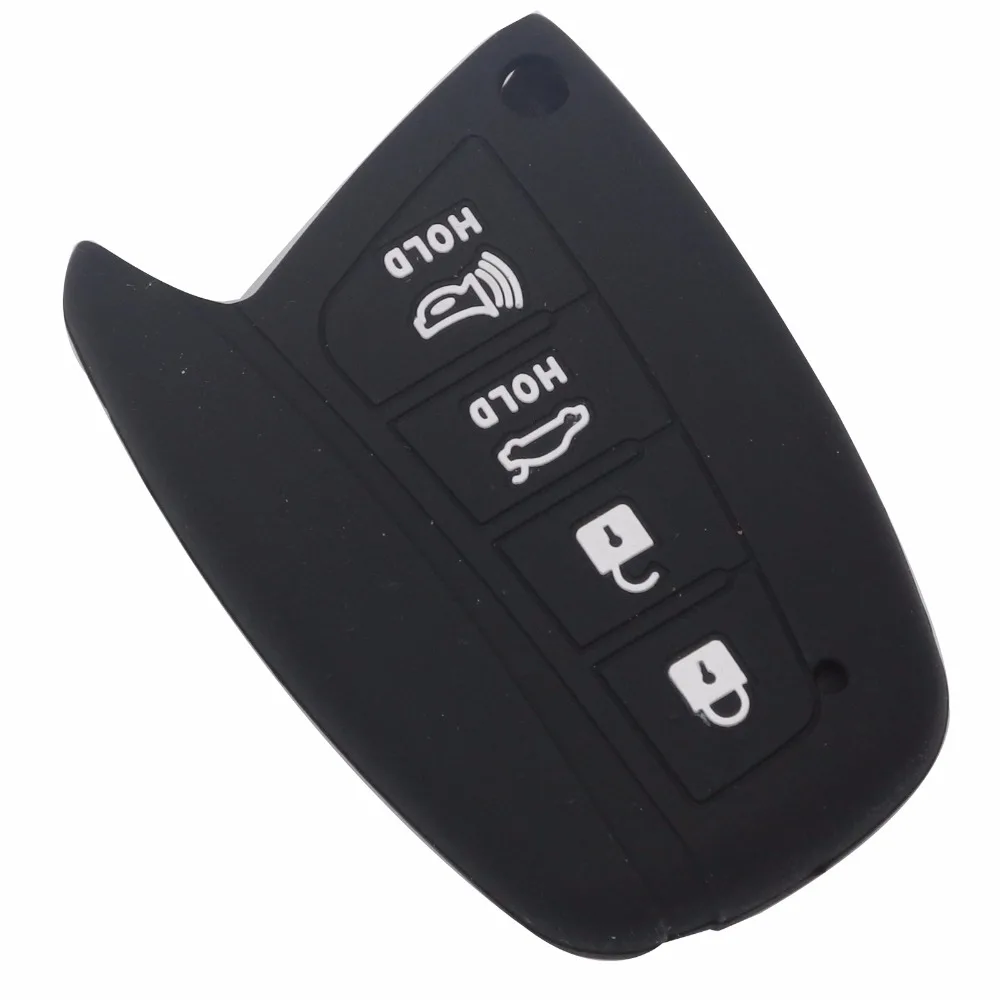 jingyuqin Remote 4 Buttons Silicone Car Key Fob Case Cover For Hyundai Solaris Ix35 Ix45 Accent Santa Fe Tucson|car key case cover|fob coversilicone