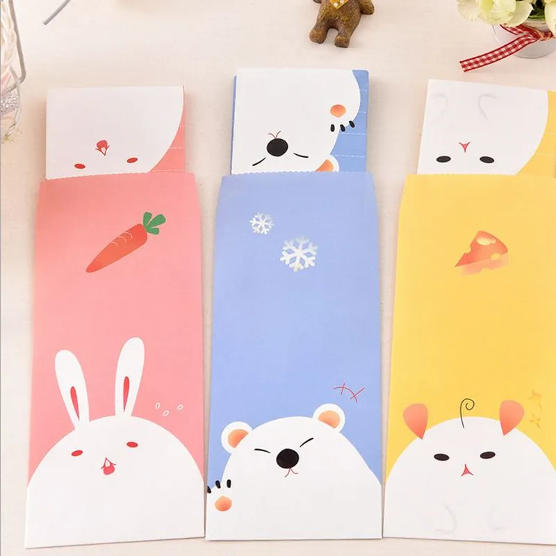 

Coloffice 6 Letter and 3 Envelopes Paper Colorful Cartoon Cute Creative Greeting Card Letter Papaer Storage Kawaii Student