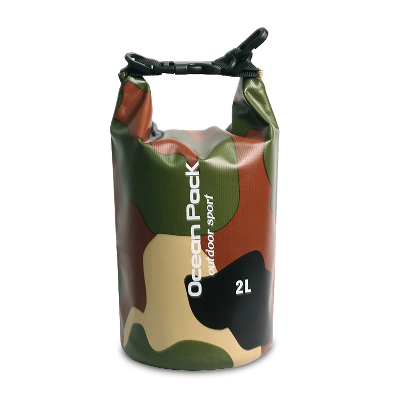 2L Camouflage 5L/10L/15L/20L/30LWaterproof сумки хранения сухой мешок камуфляж рюкзак для каноэ Байдарка Рафтинг Спорт на открытом воздухе сумки для плавания - Цвет: 2L Camouflage