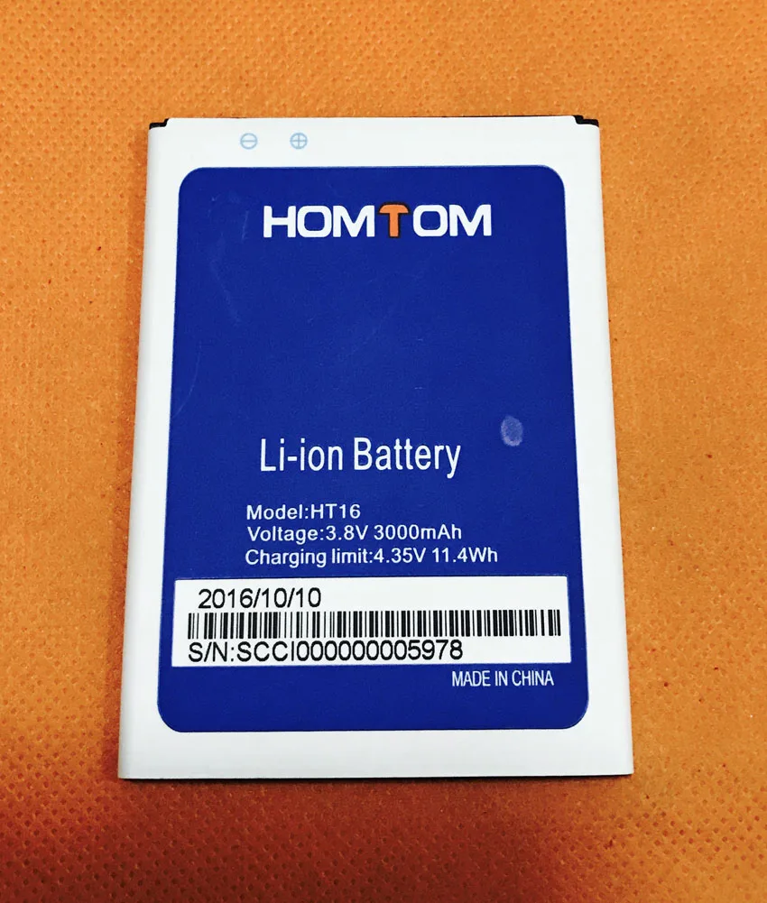 Б/у Оригинал 3000 мА/ч Батарея Аккумулятор для HOMTOM HT16 MT6580 4 ядра 5 0 дюймов|3000mah