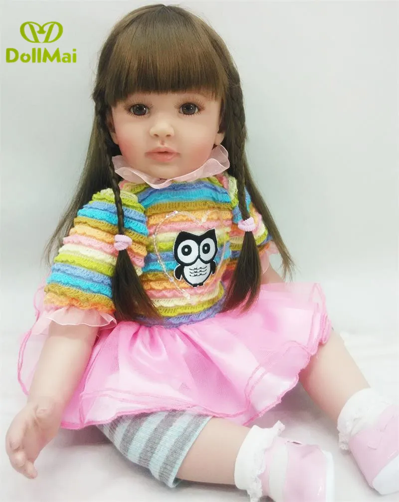

DollMai Exquisite Reborn Toddler Soft Silicone Vinyl baby Doll 24" Princess Girl Bebe reborn Birthday Gift Play House Toy