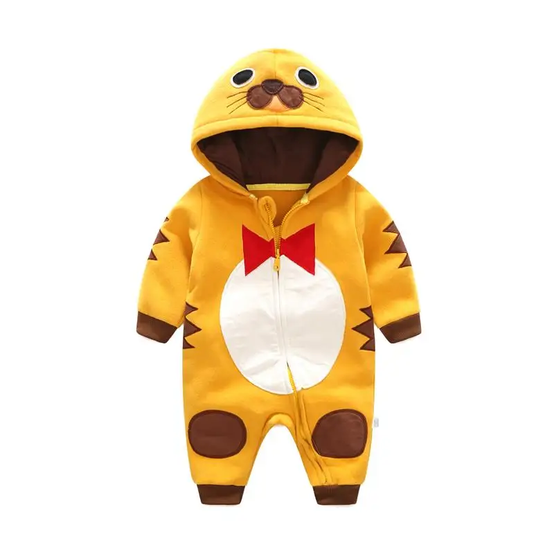 Осенне-зимние стильные комбинезоны с изображением пингвина и тигра хлопковая