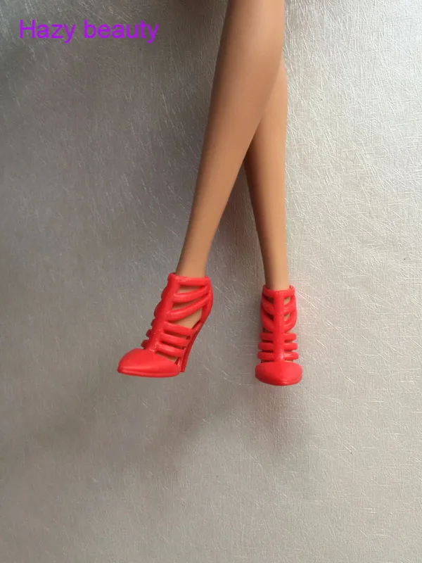 Кукольная обувь на высоком каблуке красного цвета для кукол Барби 1:6 BBI612|doll shoes|high