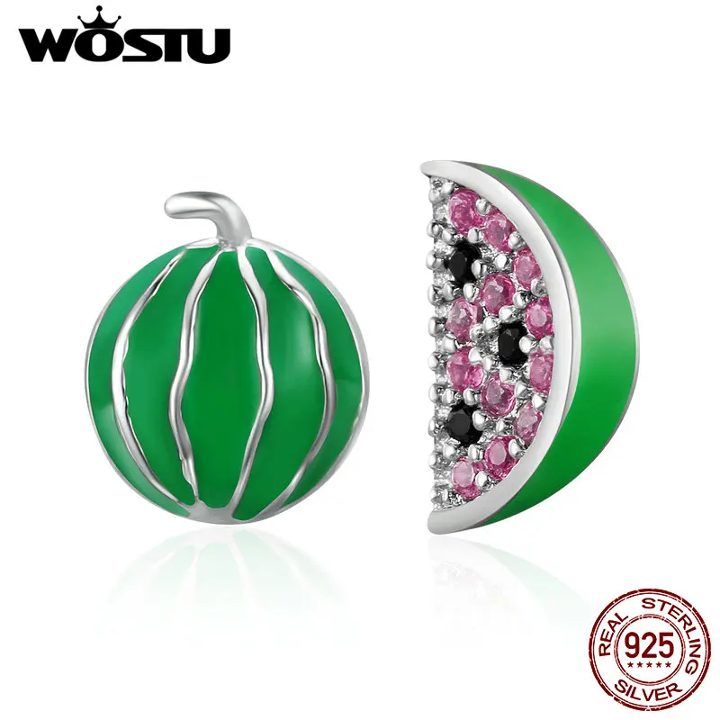 Женские серьги гвоздики в виде арбуза серебро 100% пробы|stud earrings|stud earrings for womenearrings
