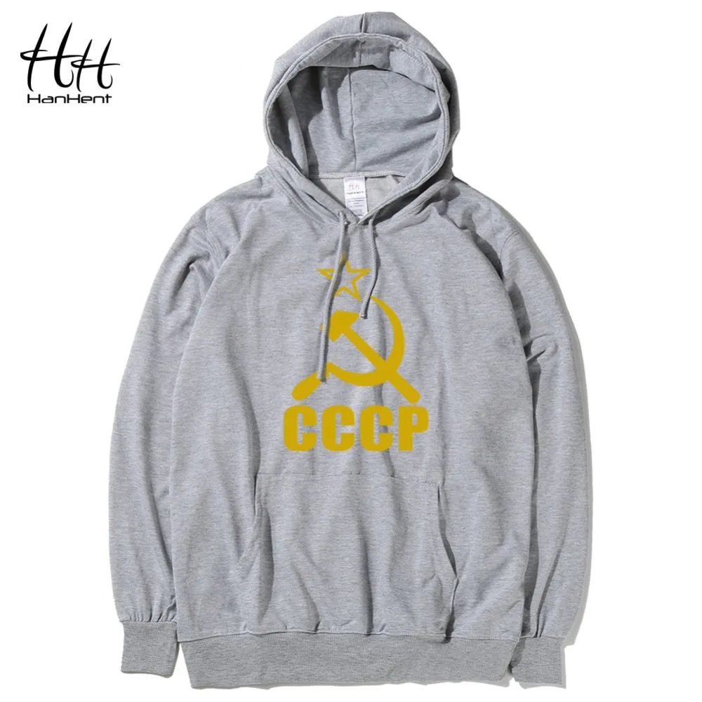 Hanhent CCCP Красный Новинка Для Мужчин's Толстовки Советский Союз хлопка с длинным
