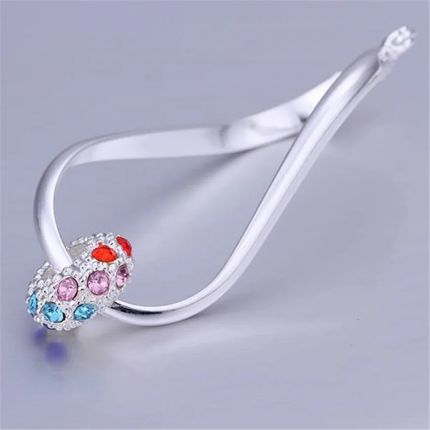 Charm color crystal silver earrings women lady beat wild luxury fashion burst models jewelry free shipping | Украшения и